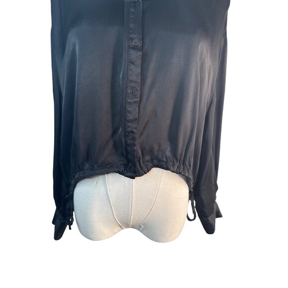 2/$30 ZARA Black XS Button-Up Collared Blouse Viscose - Picture 7 of 15